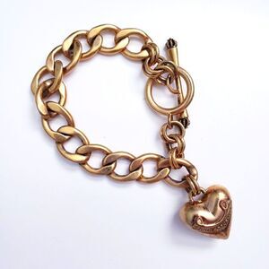 Juicy Couture Gold Chunky Heart Charm Bracelet